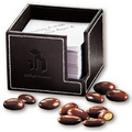 Faux Leather Note Holder with Chocolate Covered Almonds